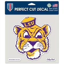 LSU Tigers Full Color Die Cut Decal - 8" X 8" - Vintage Logo