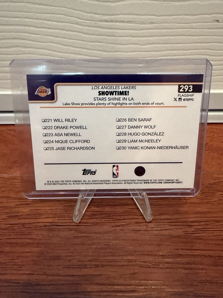 2025-26 Topps Showtime Stars Shine in LA Orange Holo Foil 15/25 Lakers SP LeBron - Image 2 of 2