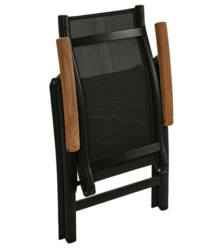 Gartenstuhl Chicago klappbar Aluminium/Teakholz 110 x 49 x 66.5 cm, Dehner - Bild 4 von 12