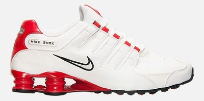 white and silver nike shox