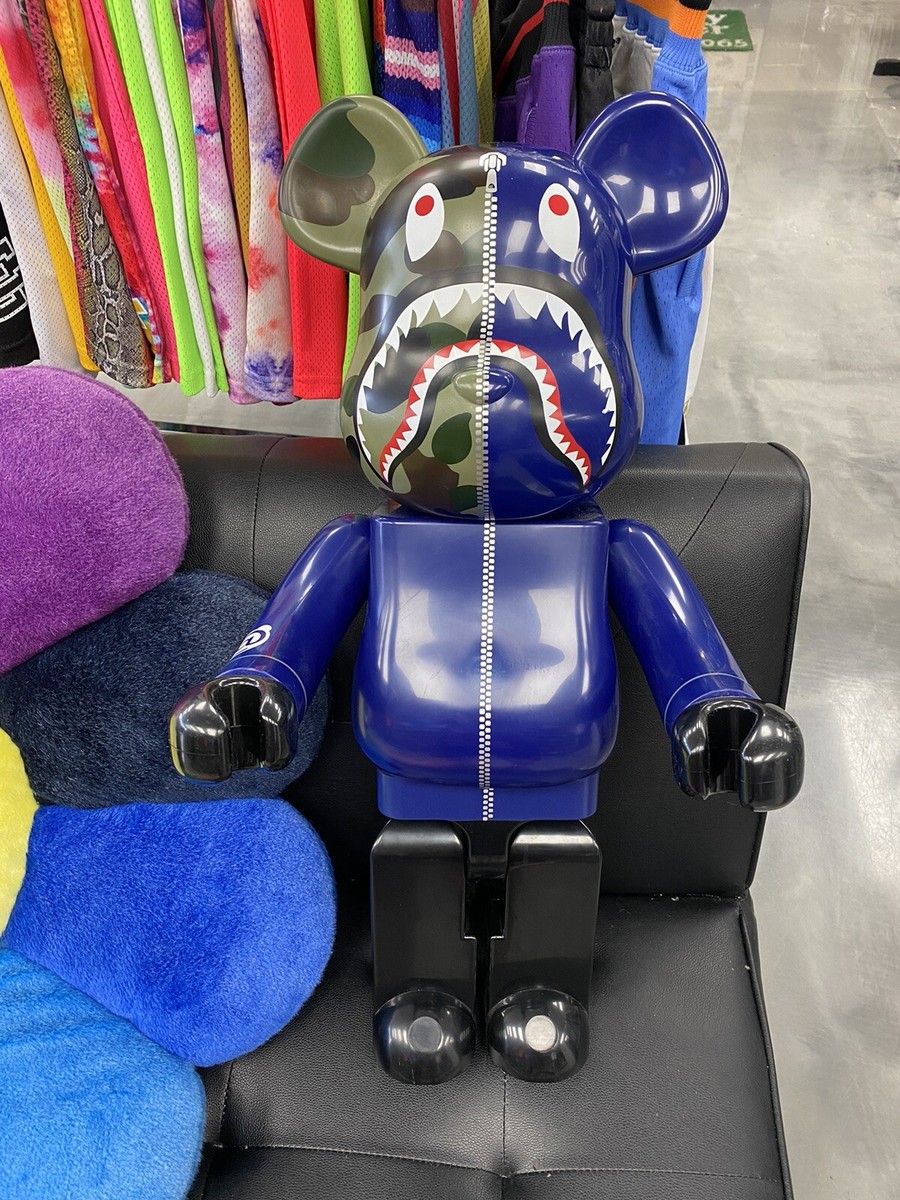 MEDICOM TOY - BE@RBRICK BAPE(R) CAMO SHARK 1000％ NAVY Medicom Toy Be@rbrick Bearbrick BAPE CAMO SHARK Navy Blue