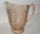 VINTAGE JEANETTE PINK CHERRY BLOSSOM DEPRESSION GLASS PITCHER AOP 6.5"