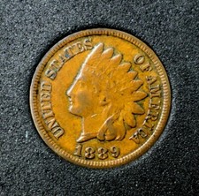 1889 Indian Head F Fine Great Date Partial Diamonds Combined Shipping !