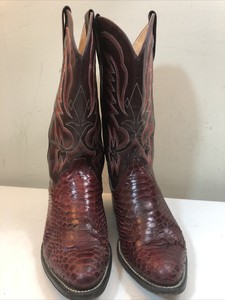 maroon snakeskin boots