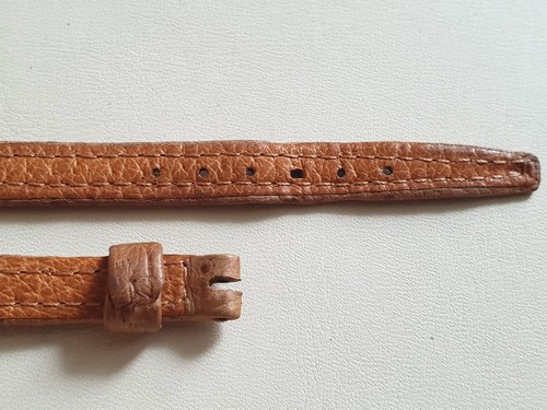 Vintage Omega Ladies 11mm Light Brown Pigskin Leather Strap - STUNNING STRAP!! - Foto 5 di 7