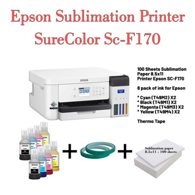 Epson Sure Color F170 Sublimation, includes paper, 2 set of inks and 2 tape  | eBay