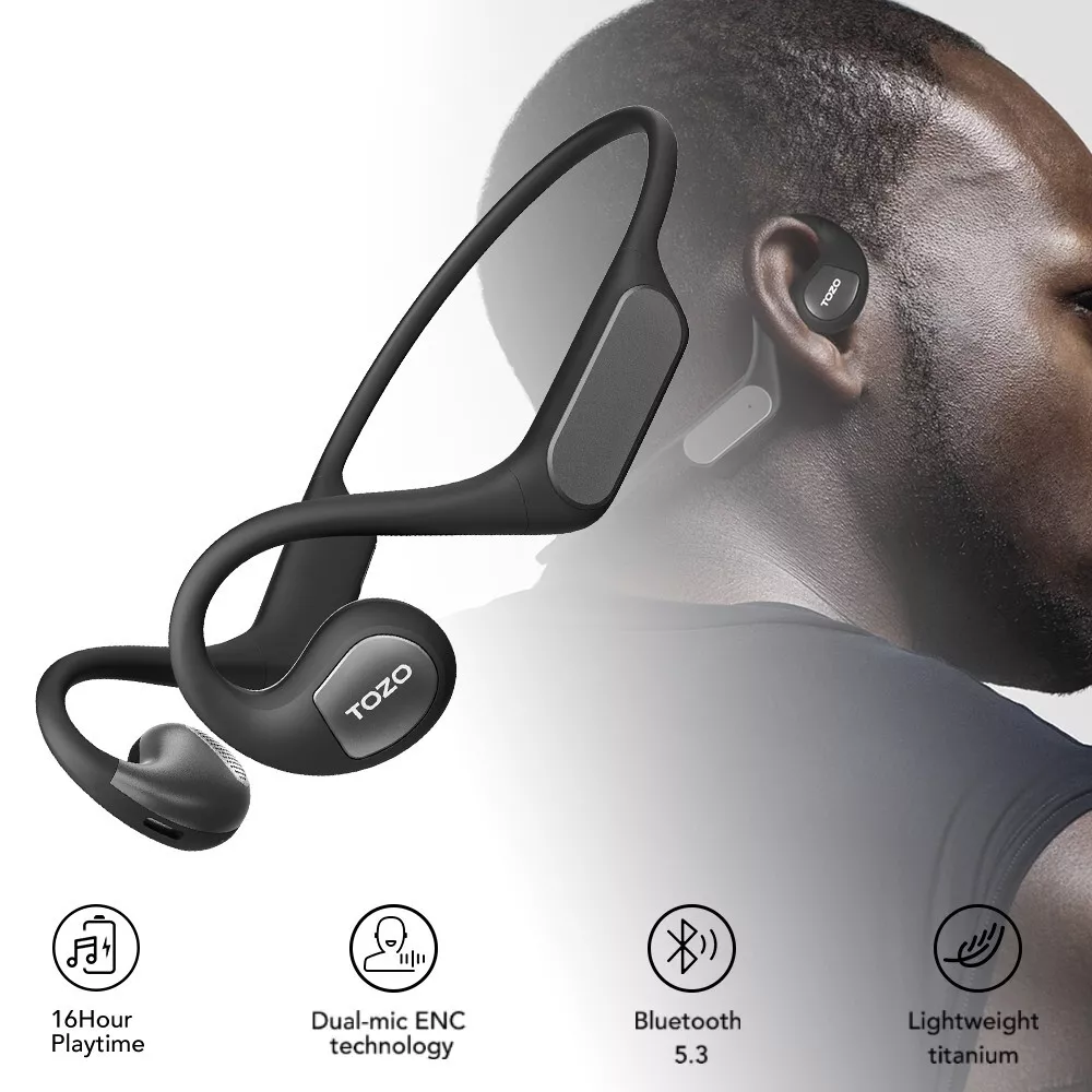 TOZO OpenReal Bluetooth 5.3 Open Ear Sport Headphones Air