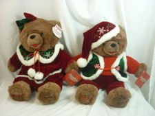 Dan Dee 2006 Keepsake Bear 2 20" Brown Plush Red Green Suit 24F013