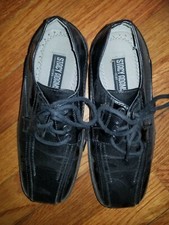 Boys Black Patent Leather Lace Up Dress Shoes Size 12.5 M Stacy Adams