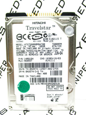 Hitachi 60GB HTS726060M9AT00 IDE 14R9164 Laptop H69557 HardDrive WIPED&TESTED!
