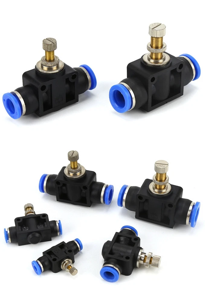 Nylon Pneumatic FLOW CONTROL VALVE Push-Fit Hose Tube Inline Airline Connector