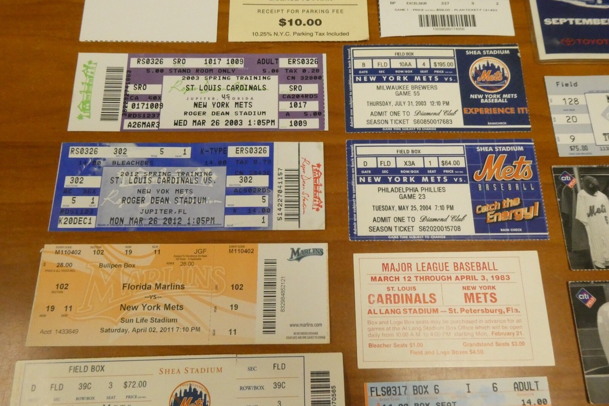 Lot of 26 Unsearched New York Mets Baseball Tickets
