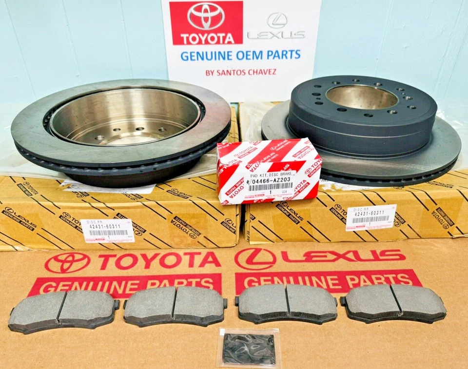 2010-2023 Lexus GX460 задний X2 тормозной ротор, тормозные колодки набор подлинный OEM деталь - Изображение 3 из 4