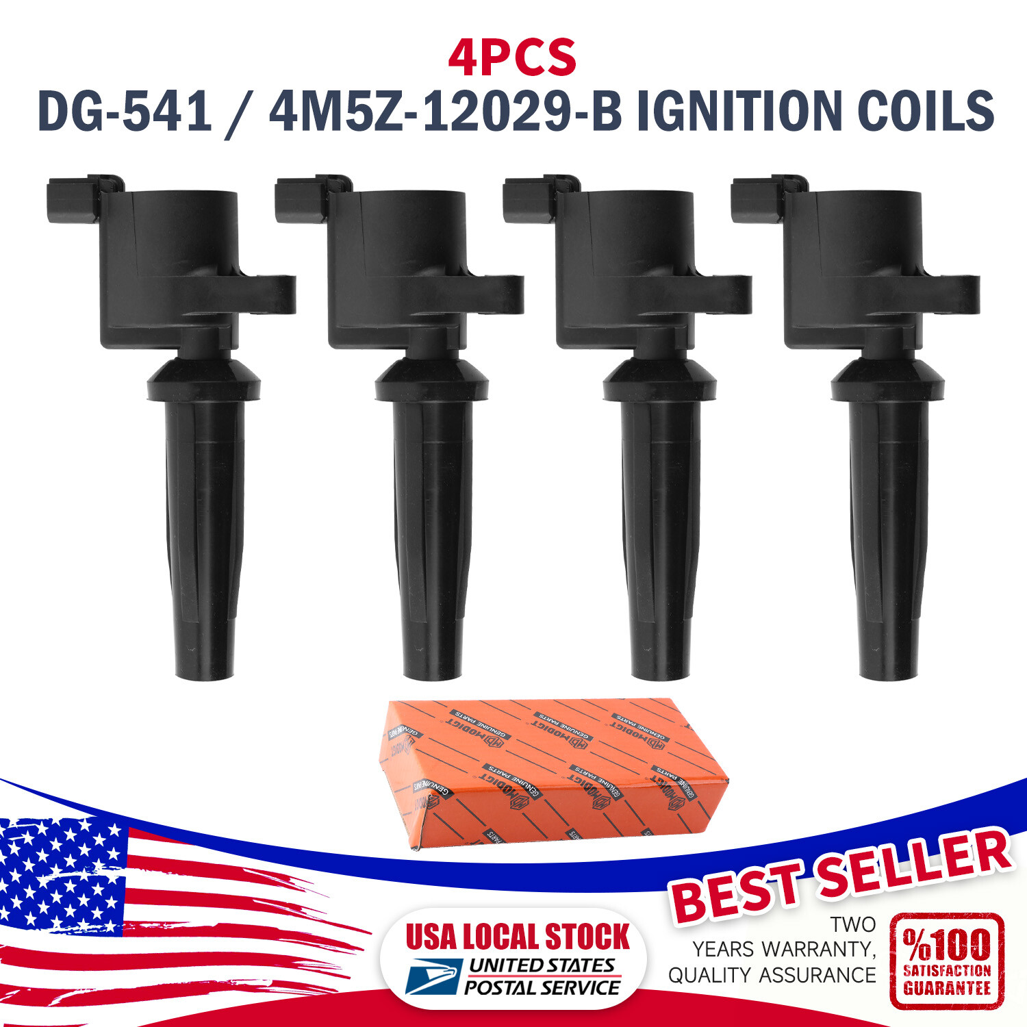 4 Ignition Coils for 2004-2005 Mazda 3 2.0L 2.3L DG507 DG541 FD505