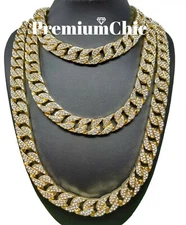 ICED Miami Cuban Choker Link Gold Plated CZ Necklace Or Bracelet Hip Hop Chain