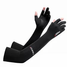 Finger Cover Cooling Arm Sleeves: UV Protection for Cycling,Running & Activities