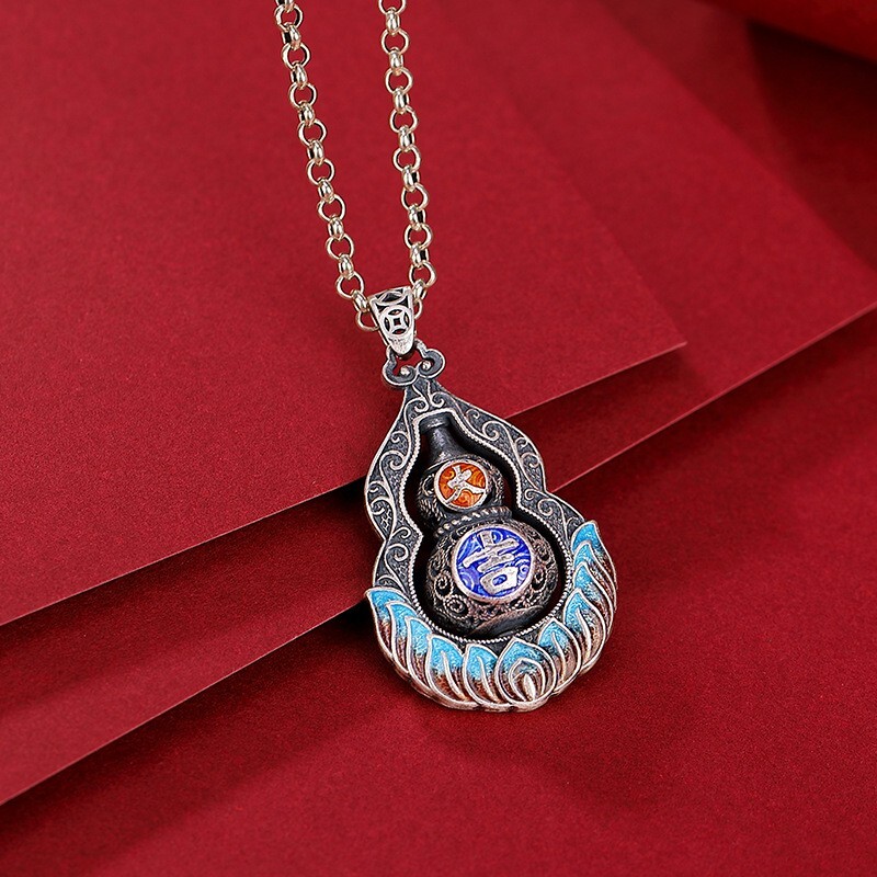 F02 Rimorchio Vaso Girevole Telaio con Colorati Foglie Asiatico Argento Fine 999