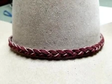 BRAIDED Brown HATBAND Genuine LEATHER for Western Cowboy Cowgirl Hats Hat Band
