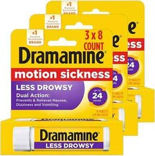 All Day Less Drowsy, Motion Sickness Relief, 8 Count, 3 Pack