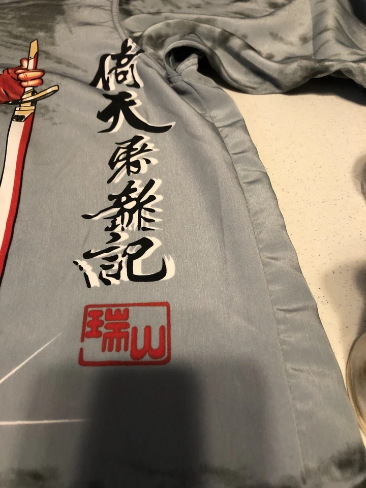 Y2K K.A.D. GRAY SAMURAI ANIME JAPANESE BUTTON DOWN SIZE 2X - Image 4 of 4