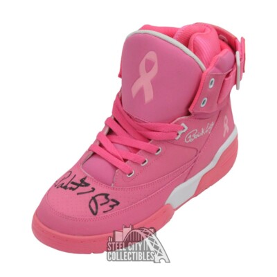 Patrick Ewing Autographed Breast Cancer Awareness Basketball Shoe
