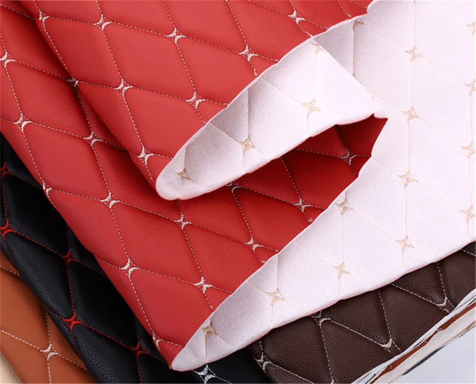 Dick Kunstleder Stoff Bestickt Schwamm Gesteppt Auto Innen DIY Material - Bild 4 von 4