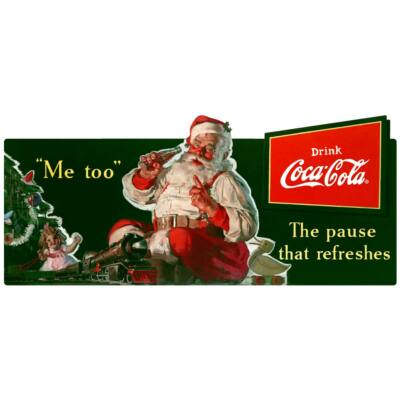 Coca-Cola Santa Me Too Pause That Refreshes Wall Sticker Wall Art Decal 14 x 6