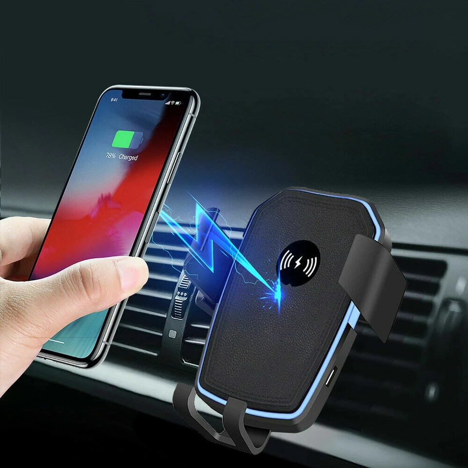 Soporte universal para teléfono celular con salida de ventilación de aire para tablero de instrumentos de automóvil cargador rápido inalámbrico Foto 3 de 4