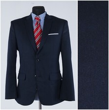 Mens ZARA Blazer 38R UK Size Navy Blue Sport Coat Slim Jacket
