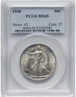 1938 50C Walking Liberty Half Dollar PCGS MS65