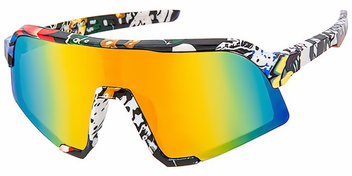 Kids Wrap Sports Shield Baseball Cycling Sunglasses Multi Color Mirror 28RV - Picture 6 of 8