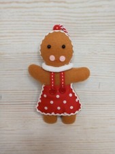 New Gingerbread Plush Christmas Tree Ornaments Holiday Baking Girl Decor Cookie