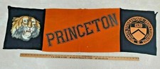 Spectacular Vintage 1930s Princeton University Tigers Large Felt Banner Pennant