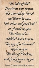 Irish Christmas Bless Wood Mounted Rubber Stamp IMPRESSION OBSESSION F13155 New