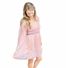ULLA JOHNSON Martine Short Dress In Rose Size 4 $550 NEW