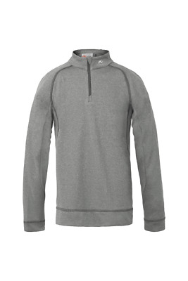 KJUS Boys Keano Half Zip Midlayer - Farbe: Steel Grey Melange