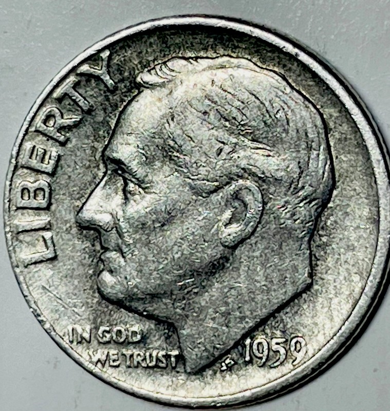 1959 D D/D Roosevelt Dime. RPM-002, FS-501