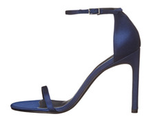 Stuart Weitzman Nudistsong Women's Midnight Satin Sandal Heels Z4240 Size 10.5 M