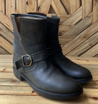 FIORENTINI BAKER Eli Eternity Green Leather Ankle Boots Sz