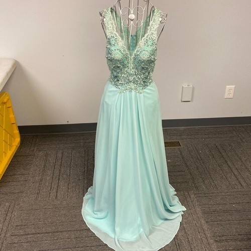 Faviana Sea Foam Green Formal Dress sz 