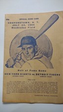 1956 Cooperstown HOF score card program between Detroit Tigers and NY Giants