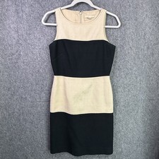 Banana Republic Women's Black Beige Colorblock Dress Size 2 Cotton