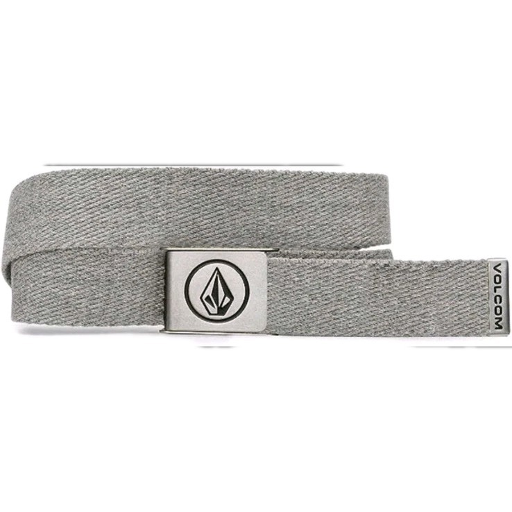 Cinturón Volcom Circle Web Gris Jaspeado con Hebilla Plateada Ajustable Talla Única - Nuevo