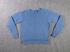 Polo Ralph Lauren Sweater Kids 7 Blue Crewneck Long Sleeve Pony Logo Vintage