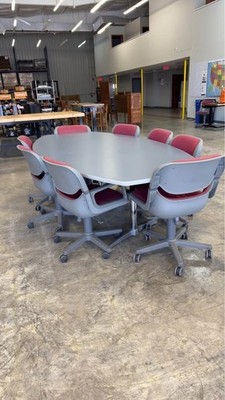 Herman Miller Eames Conference Table + 8 Steelcase Chairs Set