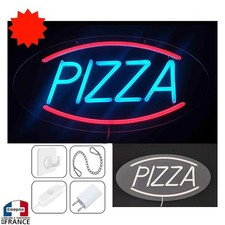 Panneau enseigne lumineuse Neon led à suspendre Pizza vitrine murale pizzeria 