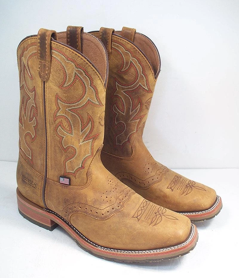 Bottes De Cowboy Double H Robert En Cuir Marron - Taille 9 D (US) - Occasion Bon état