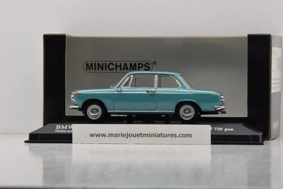 BMW 1600-2 1966 TURQUOISE MINICHAMPS 1/43 NEUF EN BOITE - Photo 1/4
