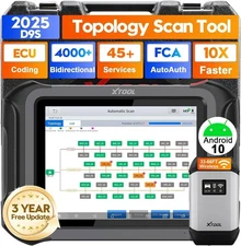 XTOOL D9S OBD2 Scanner Car Bidirectional Diagnostic Tool Topology 45+ Reset FCA
