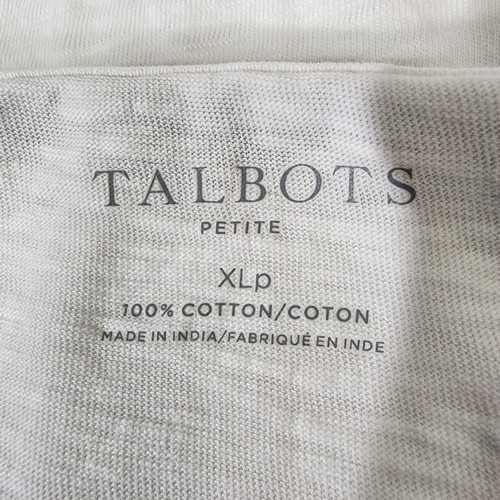 Camiseta Talbots Petite Mujer Talla XLP Bordada Algodón Blanco Azul Marino Cuello Cuadrado - Imagen 7 de 8